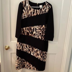 Chico’s black and diagonal leopard print